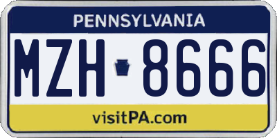 PA license plate MZH8666