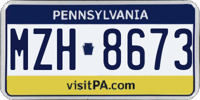 PA license plate MZH8673