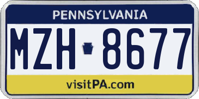 PA license plate MZH8677