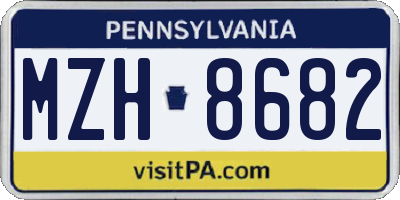 PA license plate MZH8682