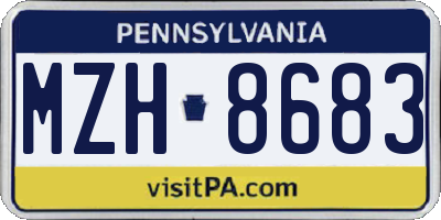 PA license plate MZH8683