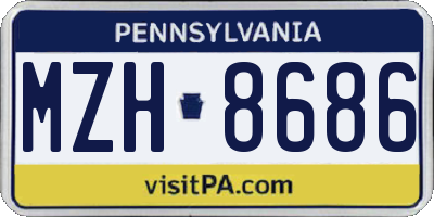 PA license plate MZH8686