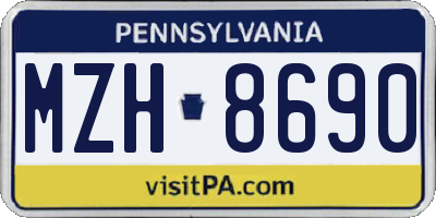 PA license plate MZH8690