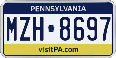 PA license plate MZH8697