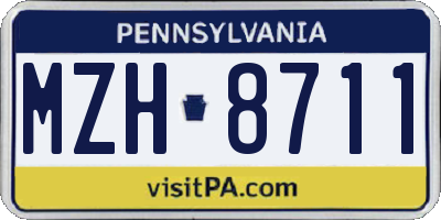 PA license plate MZH8711