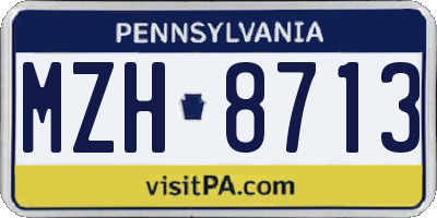 PA license plate MZH8713