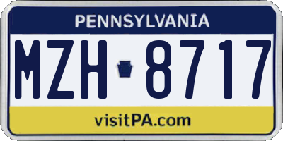 PA license plate MZH8717