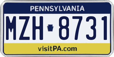 PA license plate MZH8731