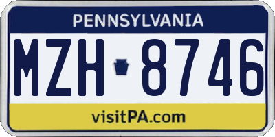 PA license plate MZH8746