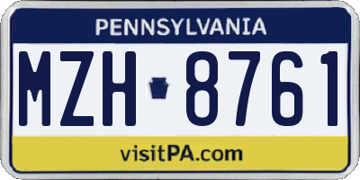 PA license plate MZH8761