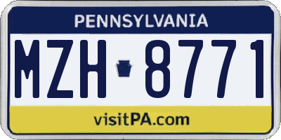 PA license plate MZH8771