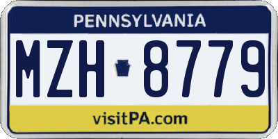 PA license plate MZH8779