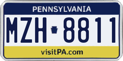 PA license plate MZH8811