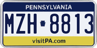 PA license plate MZH8813