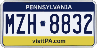 PA license plate MZH8832