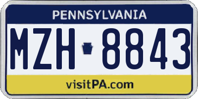 PA license plate MZH8843