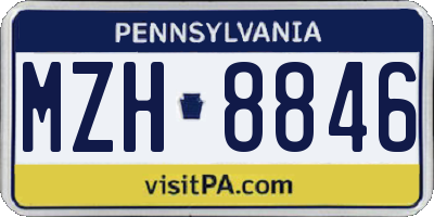PA license plate MZH8846