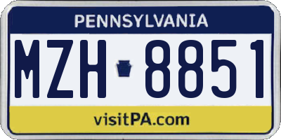 PA license plate MZH8851