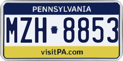 PA license plate MZH8853