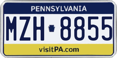PA license plate MZH8855