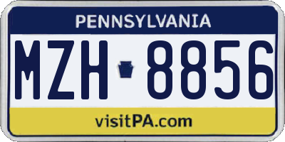 PA license plate MZH8856