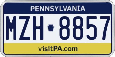 PA license plate MZH8857