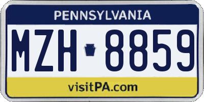 PA license plate MZH8859