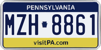 PA license plate MZH8861