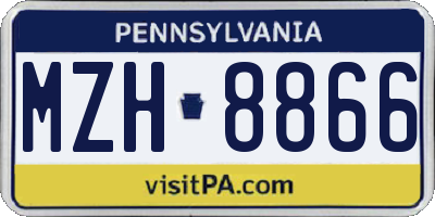 PA license plate MZH8866