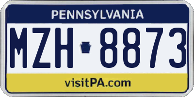 PA license plate MZH8873