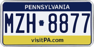 PA license plate MZH8877