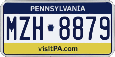 PA license plate MZH8879