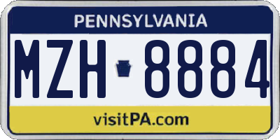 PA license plate MZH8884