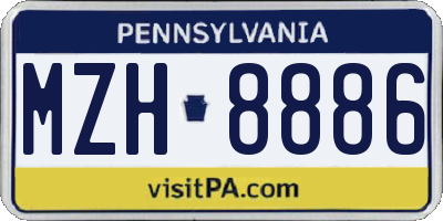 PA license plate MZH8886