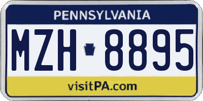 PA license plate MZH8895