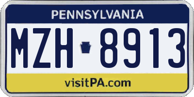 PA license plate MZH8913
