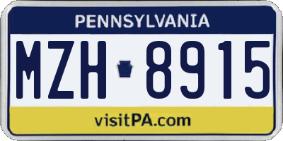 PA license plate MZH8915