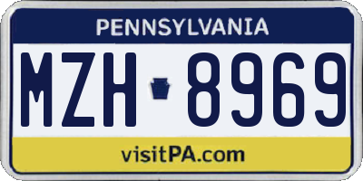 PA license plate MZH8969