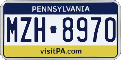 PA license plate MZH8970