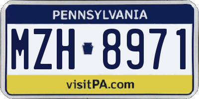 PA license plate MZH8971