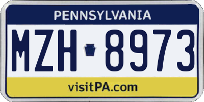 PA license plate MZH8973