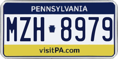 PA license plate MZH8979