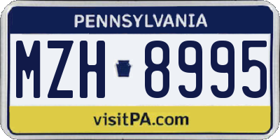 PA license plate MZH8995
