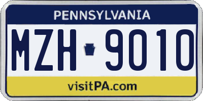 PA license plate MZH9010