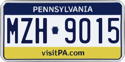 PA license plate MZH9015