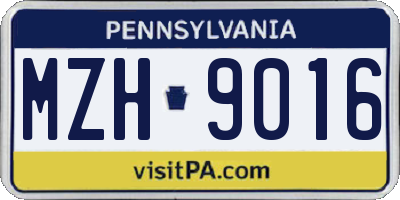PA license plate MZH9016