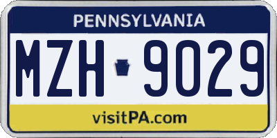 PA license plate MZH9029