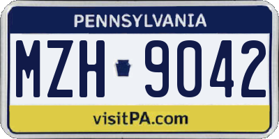 PA license plate MZH9042