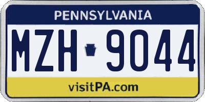 PA license plate MZH9044