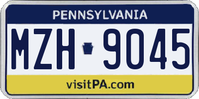 PA license plate MZH9045